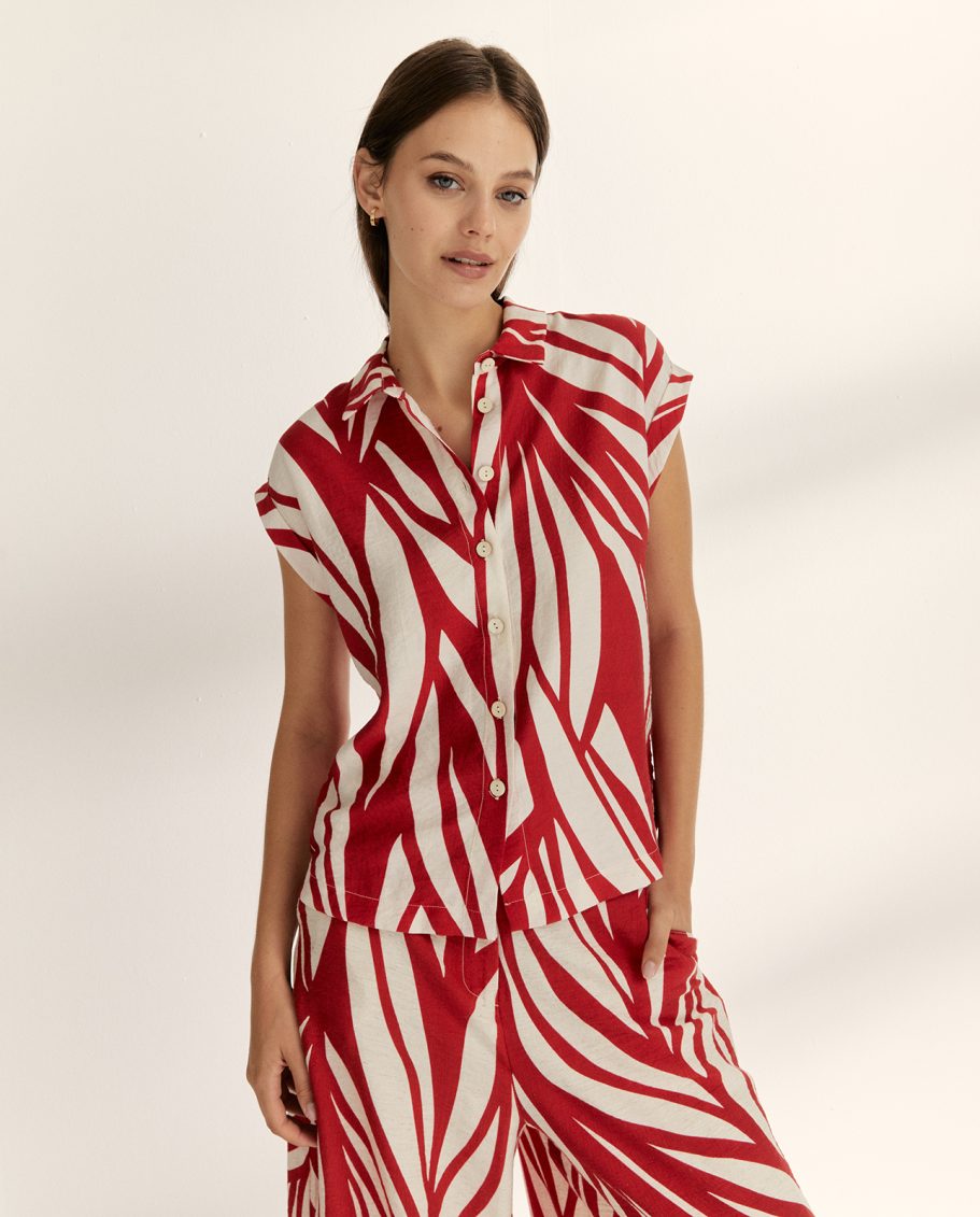 PAZ TORRAS Camisa de manga corta estampada de la marca Paz Torras